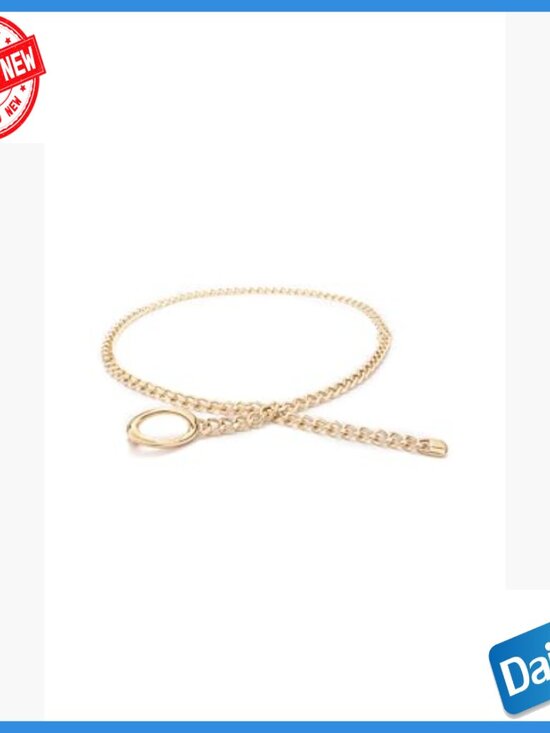 Leather Chain Belt, Adjustable Buckle, Small-Medium Size, Everyday Wear